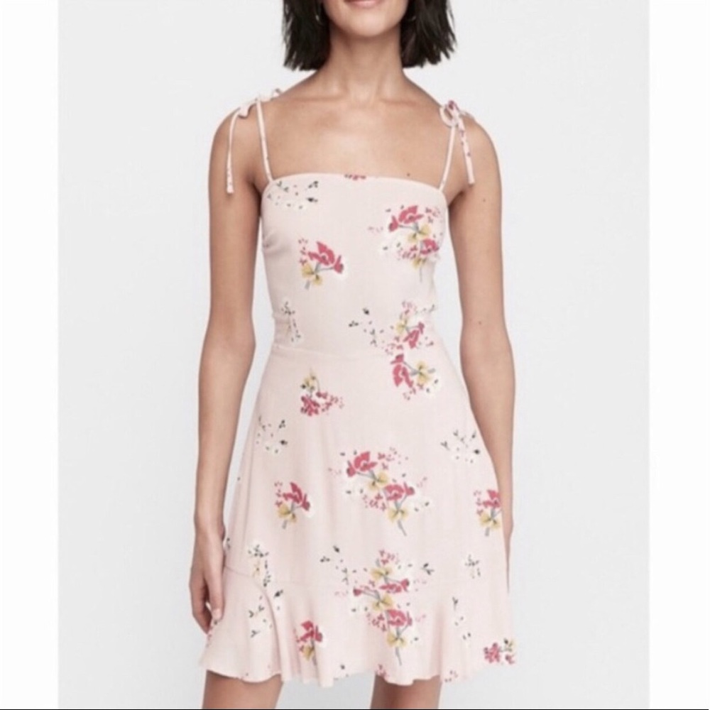 Express Pink Mini Floral Dress